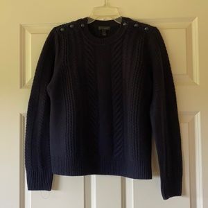 Navy blue wool pullover by J. Crew.